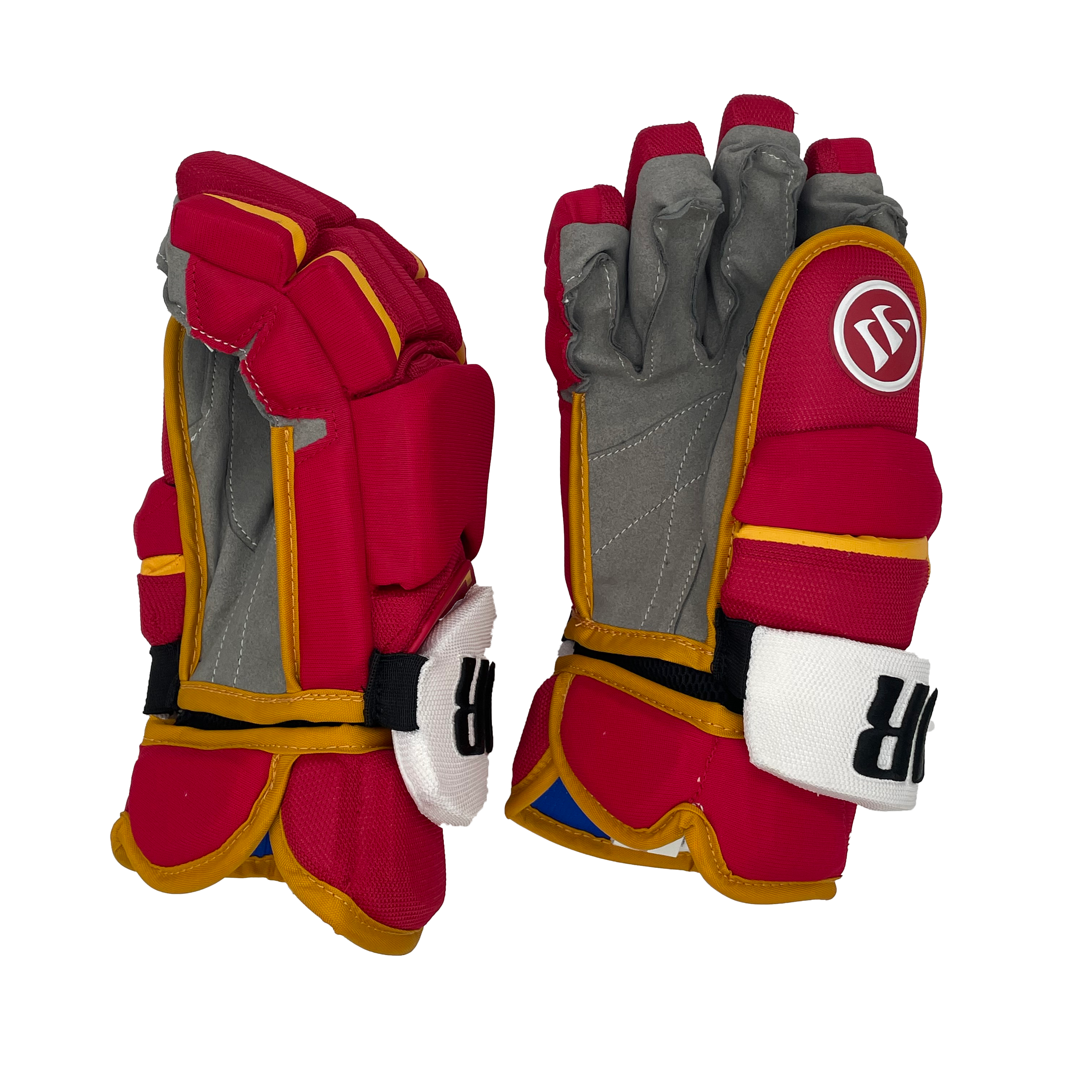 Warrior Covert QRL - Gant NHL Pro Stock - Jordan Oesterle (Rouge/Jaune/Blanc)